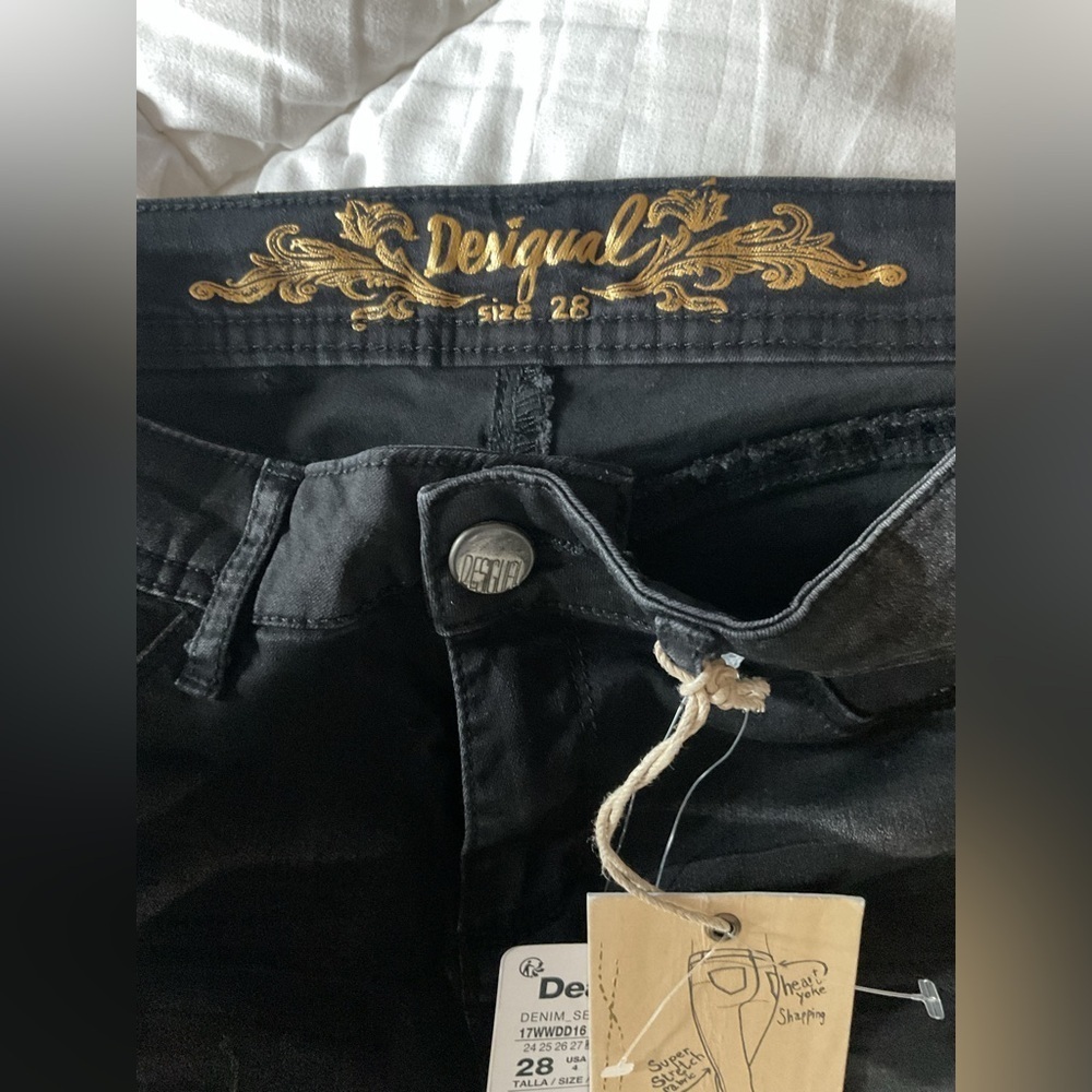Desigual Black Pants with Gold Detailing - Picture 8 of 11
